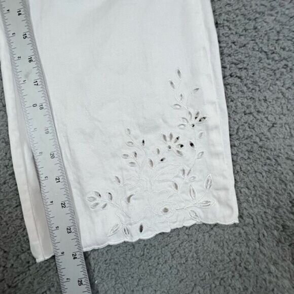 SAKS FIFTH AVENUE WOMENS WHITE PANTS SIZE 14 - Picture 7 of 9